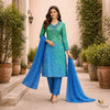 Green Printed Cotton Kurta Set for Women