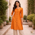 Bright Mustard Yellow Crop Top Palazzo Set with Embroidered Jacket