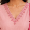 Designer Floral Embroidered Straight Kurti Set with Matching Dupatta & Pants