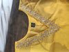 Mustard Yellow Floral Printed Kurta Pant Dupatta Set with Embroidered V-Neck